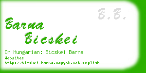 barna bicskei business card